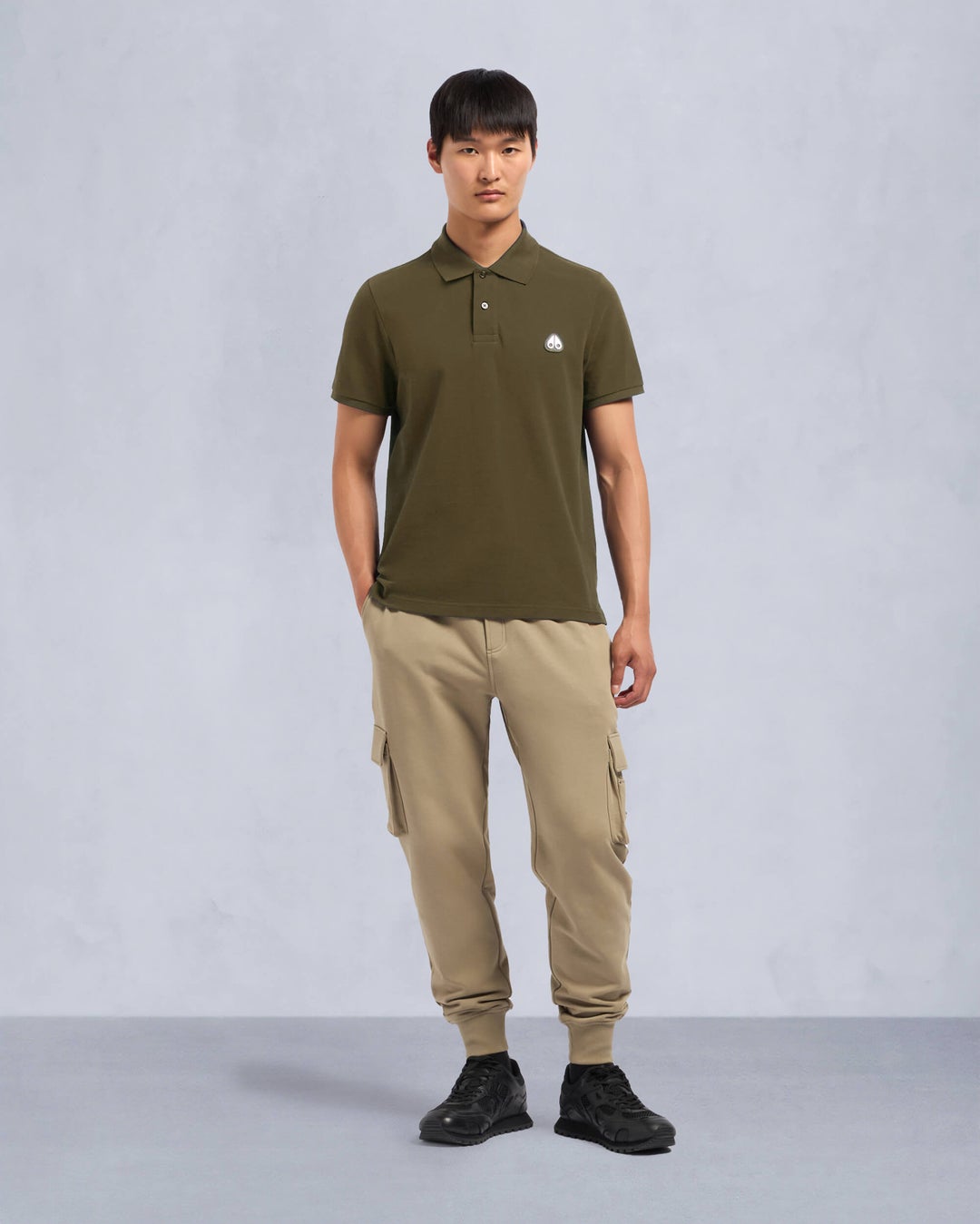 Olive Moose Knuckles Everett Men Polo Shirt | USA-WQFIA1538