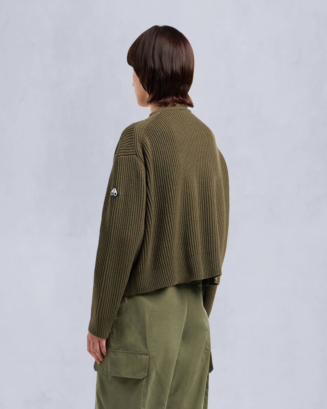 Olive Moose Knuckles Osprey Oversize Women Sweater | USA-JTGFH6508