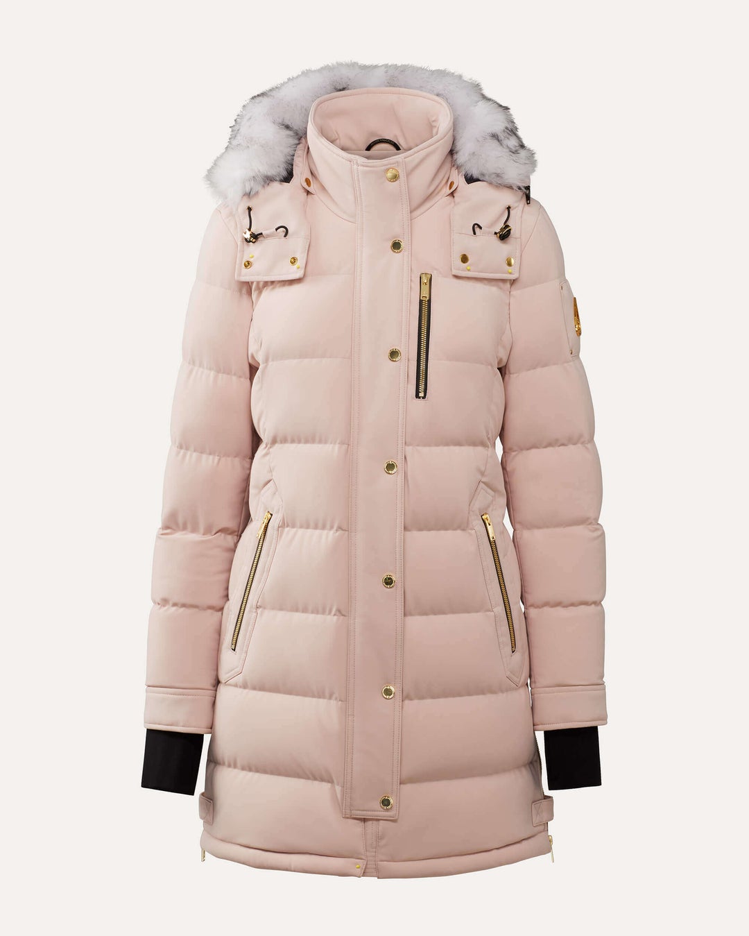 Rose Moose Knuckles Gold Watershed Shearling Women Parka | USA-QSDEB2491