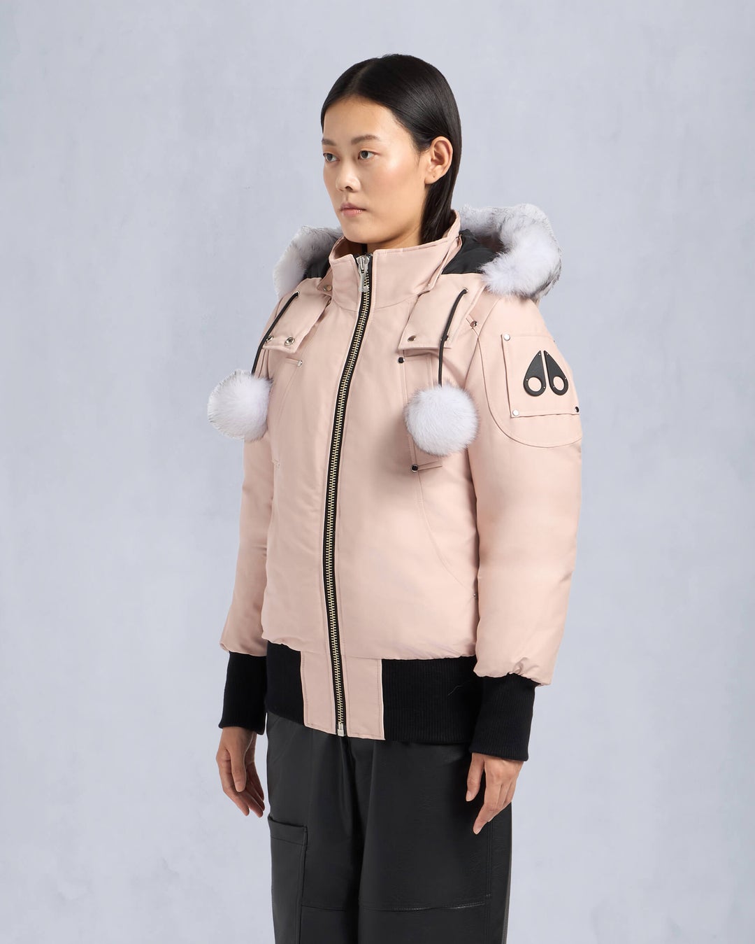 Rose Moose Knuckles Orginal Debbie Shearling Women Bomber Jacket | USA-HCJTP5820