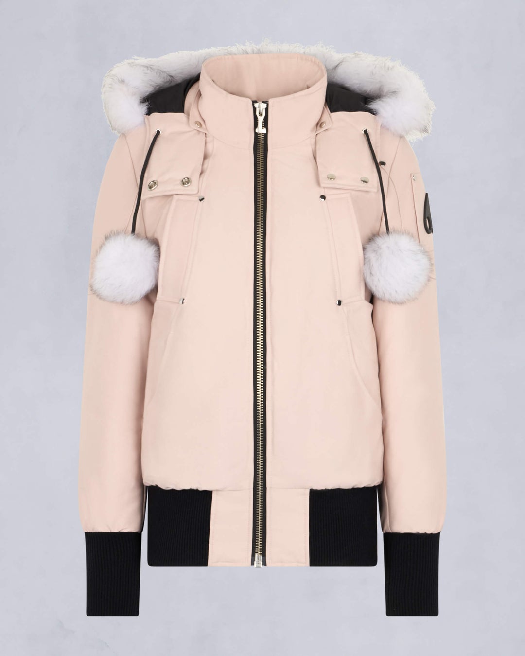 Rose Moose Knuckles Orginal Debbie Shearling Women Bomber Jacket | USA-HCJTP5820