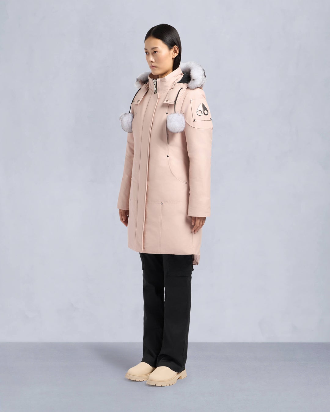 Rose Moose Knuckles Original Shearling Stirling Women Parka | USA-FPJYT6012