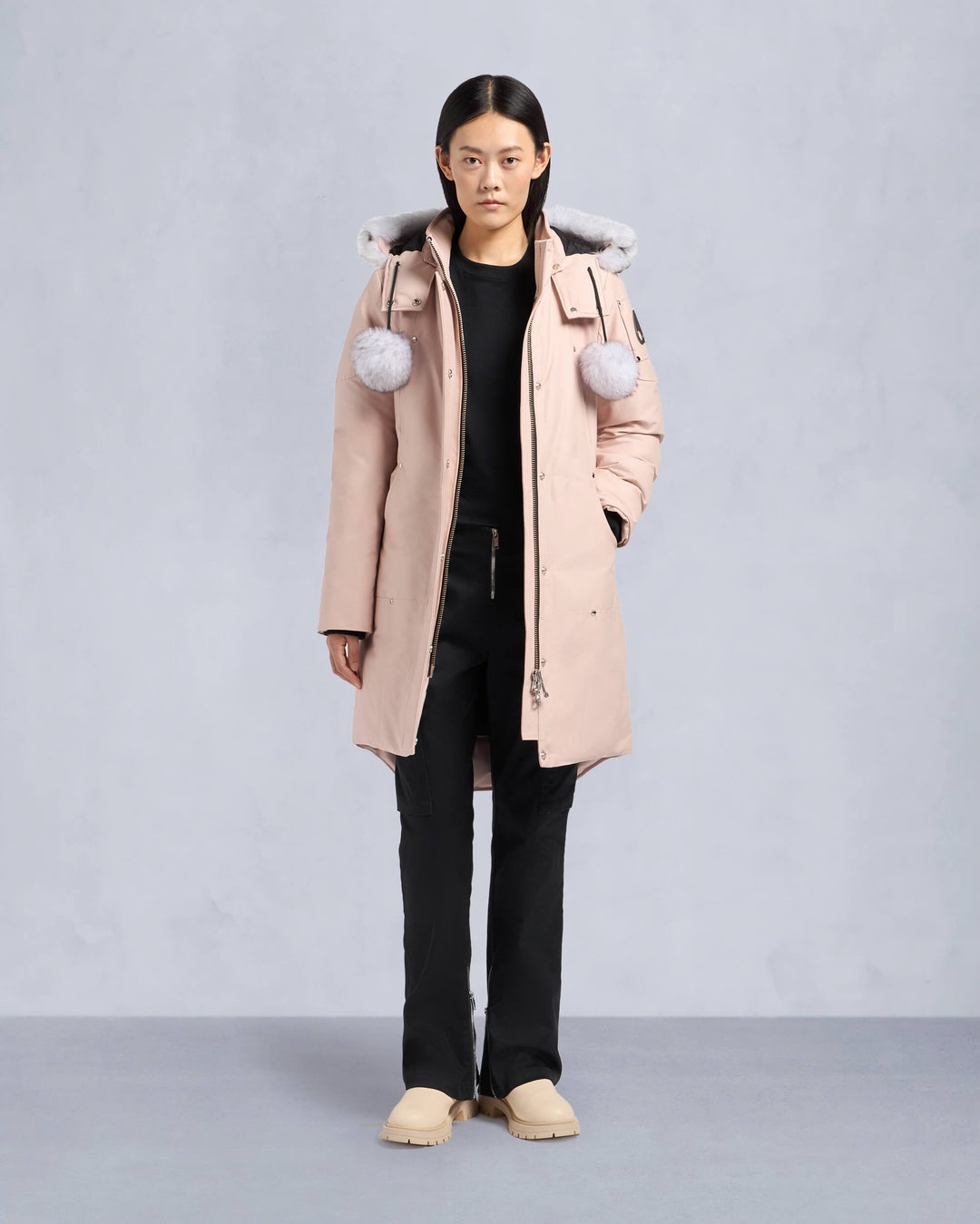 Rose Moose Knuckles Original Shearling Stirling Women Parka | USA-FPJYT6012