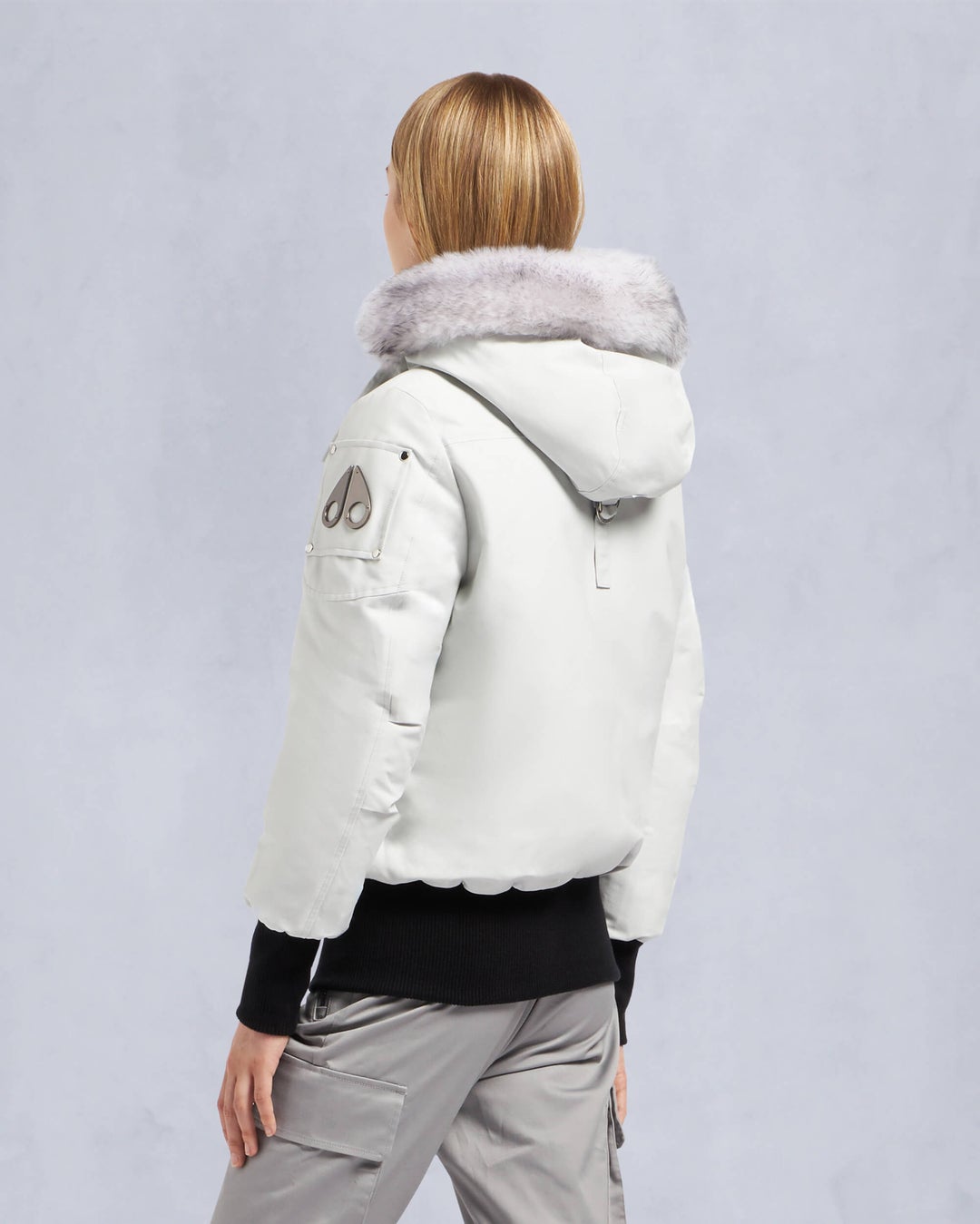 White Moose Knuckles Orginal Debbie Shearling Women Bomber Jacket | USA-TOLCS2153