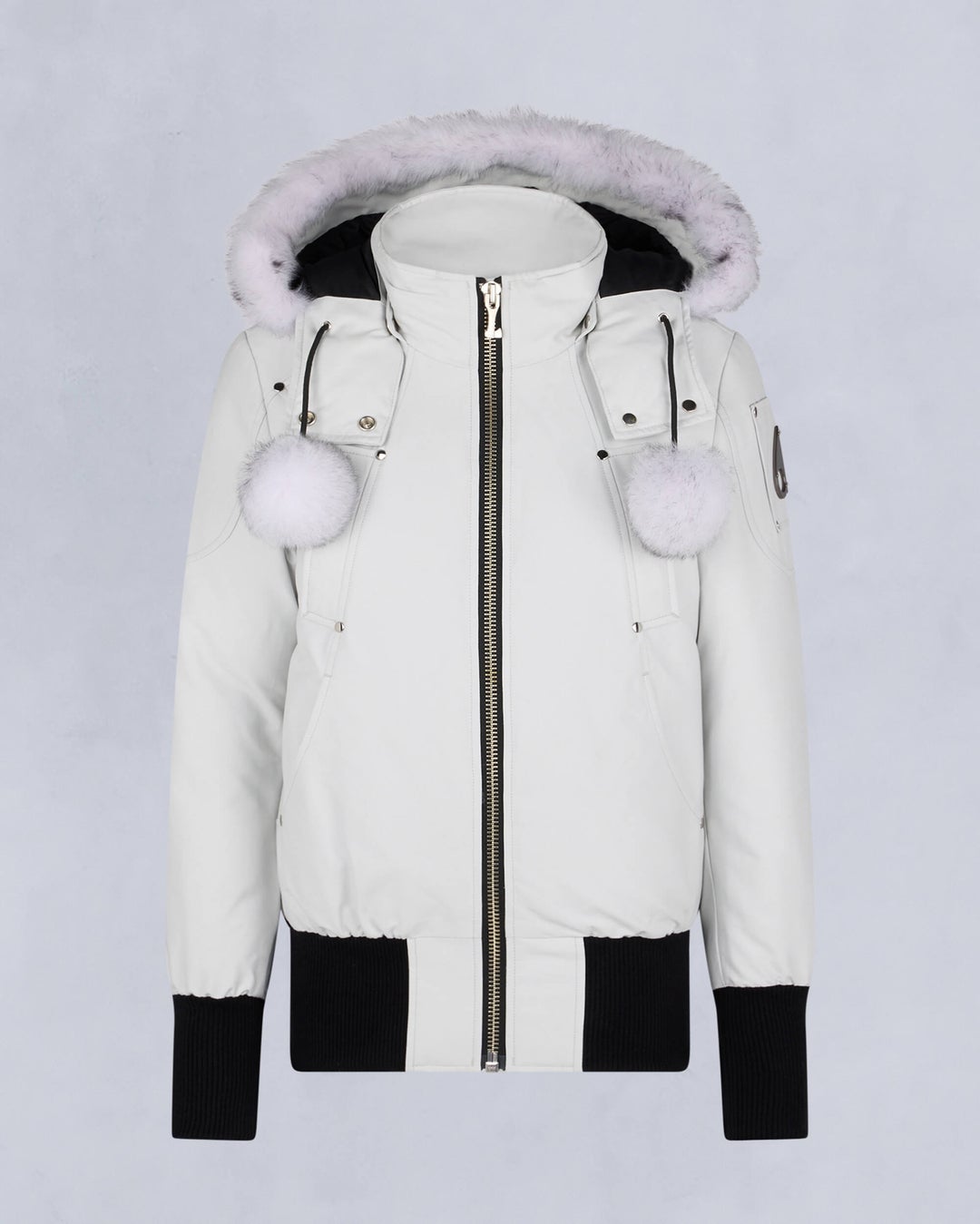 White Moose Knuckles Orginal Debbie Shearling Women Bomber Jacket | USA-TOLCS2153