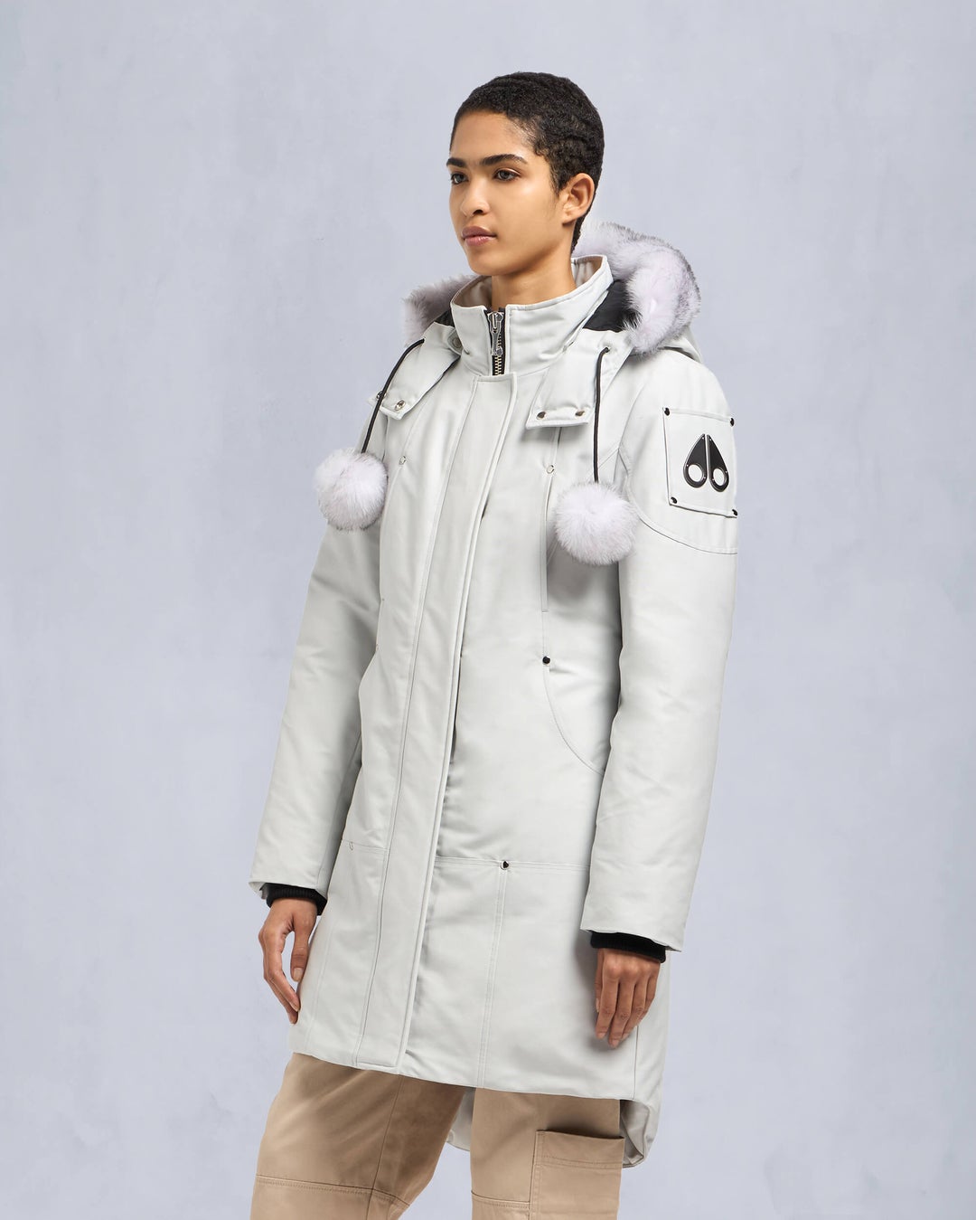 White Moose Knuckles Original Shearling Stirling Women Parka | USA-VBTPZ7093