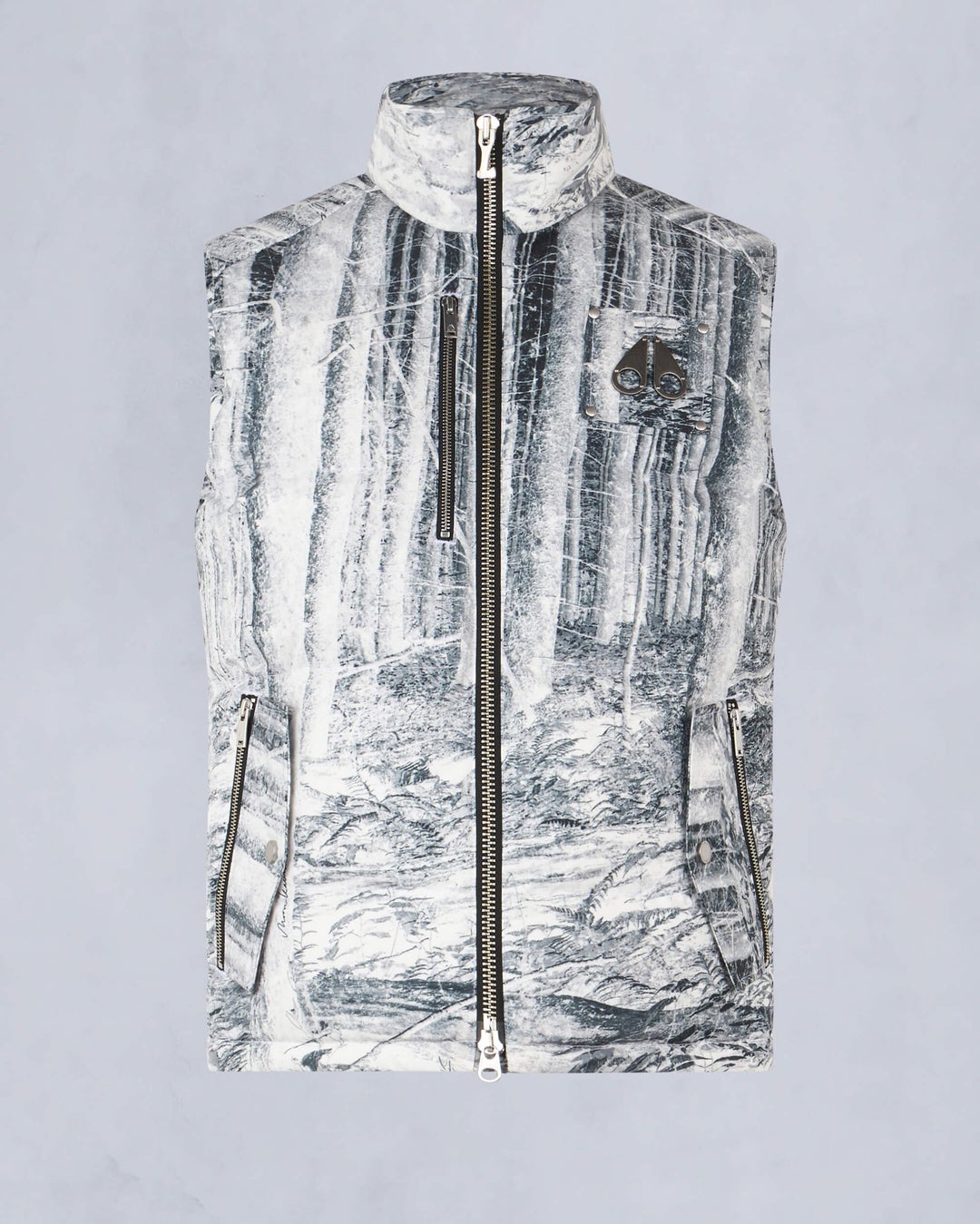 White / Grey Moose Knuckles Westmount Men Vest | USA-WOAYP5146