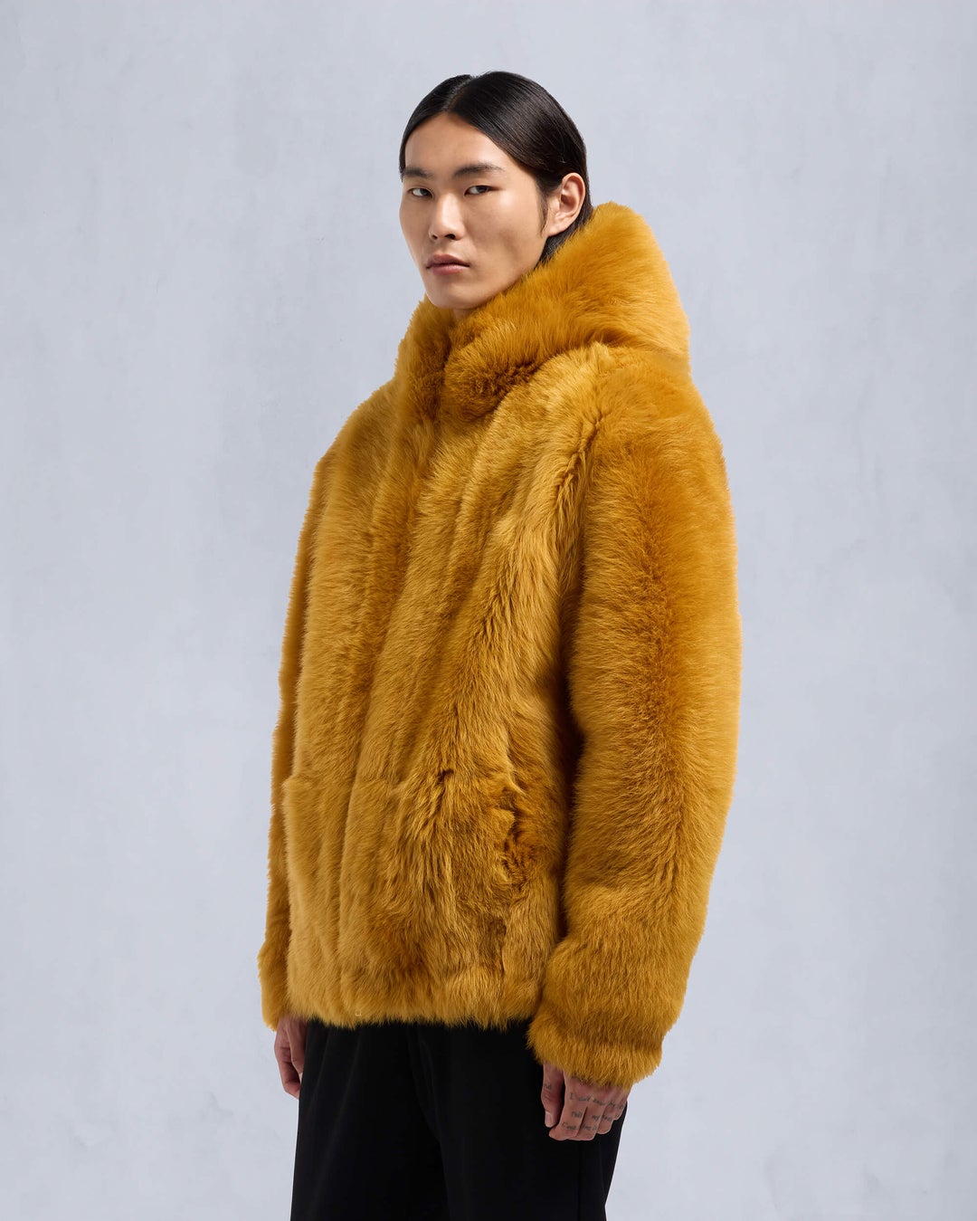 Yellow Orange Moose Knuckles Gold Series Mikeno Shearling Men Winter Jacket | USA-NDJPW4037